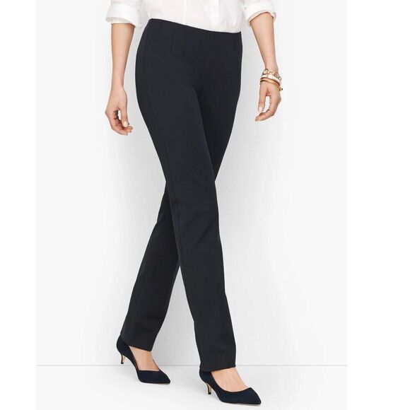 Talbots Linen Pants Size 6 Irish Linen Classic Side Zip Black - Picture 1 of 12